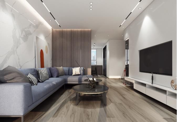 優雅而多功能的木質電視墻，適用于多種用途